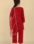 Red Kurta Set For Girls