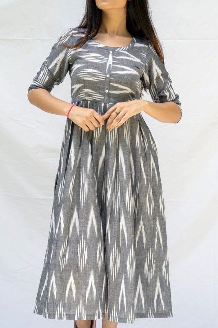 white christmas dresses Lime and Black Ikat Cotton Dress – Label16 main image 0