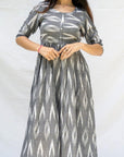 Grey Cotton Ikat Dress