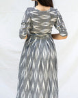 Grey Cotton Ikat Dress Online