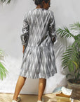 Buy Gray Ikkat Knee Length Tennis Dress
