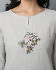 Gray Love-birds Kurta Pants Set