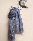 Slate Gray Gray Pure Gossamer Silk Printed Dupatta