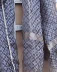 Slate Gray Gray Pure Gossamer Silk Printed Dupatta