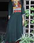 Dark Slate Gray Green Laila Patchwork Kurta