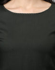 Wheat Green Rayon Crop-top