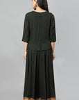 Dark Slate Gray Green Rayon Crop-top