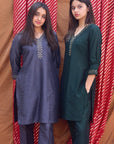 Handcrafted Charcoal Gray Co-Ord - Set of 2