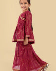Handcrafted Cotton Sharara & Peplum top - Set of 2 - Mera Rang