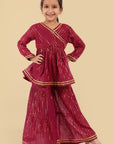 Handcrafted Cotton Sharara & Peplum top - Set of 2 - Mera Rang