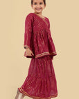 Handcrafted Cotton Sharara & Peplum top - Set of 2 - Mera Rang