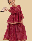 Handcrafted Cotton Sharara & Peplum top - Set of 2 - Mera Rang
