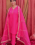 Handcrafted Hot Pink Embroidered Co-Ord - Set of 2
