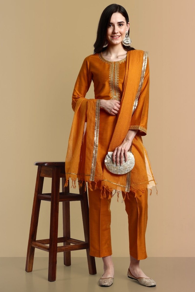 Handcrafted Mustard Co-Ord - Set of 3