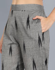 Light Slate Gray Ikkat Co-Ord set