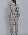 Dark Gray Ikkat Co-Ord set