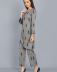 Dark Gray Ikkat Co-Ord set