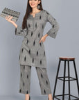 Dark Gray Ikkat Co-Ord set