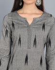 Light Slate Gray Ikkat Co-Ord set