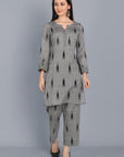 Dark Gray Ikkat Co-Ord set