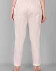 White Cotton Straight Pant with Pockets - Mera Rang
