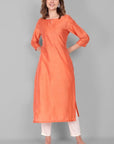 White Cotton Straight Pant with Pockets - Mera Rang