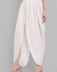 Gray Basic White Cotton Tulip Pants