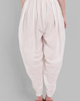 Gray Basic White Cotton Tulip Pants
