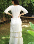 Beige Off-White Maharani Kurti Gharara Set