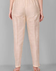 Ivory Straight Cotton Silk Pant with Pockets - Mera Rang