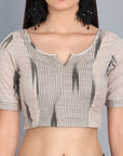 Gray Kora Ikkat Weaved Blouse