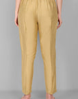Light Gold Cotton Silk Pant with Pockets - Mera Rang