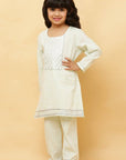 Wheat Light Green Lurex Kurta and shalwar