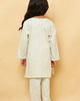 Wheat Light Green Lurex Kurta and shalwar