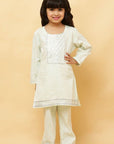 Wheat Light Green Lurex Kurta and shalwar