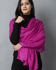 Dark Gray Magenta Cashmere-Pashmina Stole