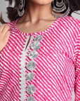 Rosy Brown Magenta Rakhiphool Leheriya Kurta