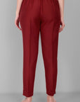 Maroon Cotton Silk Pant with Pockets - Mera Rang