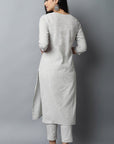 Gray Maroon Gray Modern Art Kurta Pants Set
