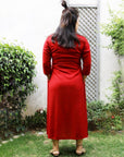 Dark Red Maroon Laila Patchwork Kurta
