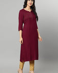 Dark Red Maroon Rayon Sonapani Kurta