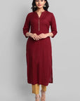 Gray Maroon Rayon Swapna Kurta