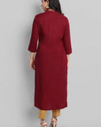 Gray Maroon Rayon Swapna Kurta