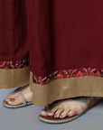 Dim Gray Maroon Twenty-four Kali Rayon Skirt