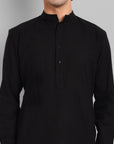 MEN'S BLACK KURTA PAJAMA SET