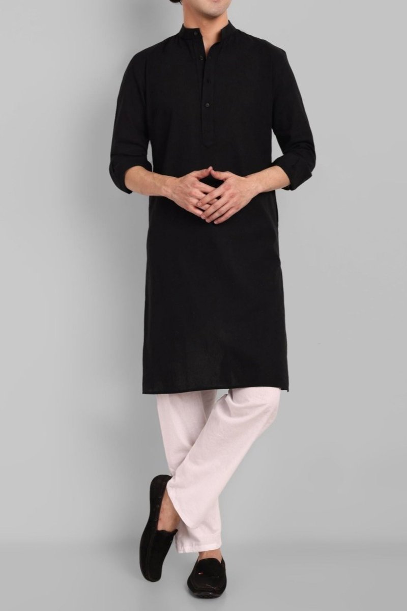 MEN'S BLACK KURTA PAJAMA SET