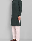 MEN'S BOTTLE GREEN KURTA & PAJAMA SET
