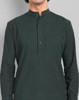 MEN'S BOTTLE GREEN KURTA & PAJAMA SET