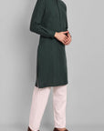 MEN'S BOTTLE GREEN KURTA & PAJAMA SET
