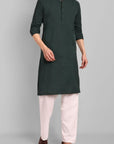 MEN'S BOTTLE GREEN KURTA & PAJAMA SET